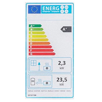 HIDROESTUFA DE PELLET DE 18 KW DE POTENCIA, AUTONOMÍA 5-15 HORAS, SUPERFICIE 150 M2 Y CONSUMO 1-3 Kg/h COLOR BLANCO CON CRISTAL