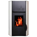 HIDROESTUFA DE PELLET DE 18 KW DE POTENCIA, AUTONOMÍA 5-15 HORAS, SUPERFICIE 150 M2 Y CONSUMO 1-3 Kg/h COLOR BLANCO CON CRISTAL